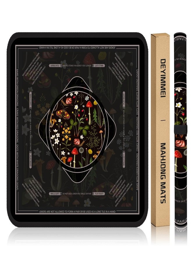 Deyimmei Neoprene Mahjong Mat for Table 31.5"x31.5" - Non-Slip, Noise Reduction Cover with Storage Pockets, American Rules & Crease-Free Rolled Shipping (Wildflower Fantasy) - Image 1